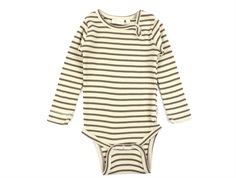 Petit Piao chocolate brown/dark off white striped body modal